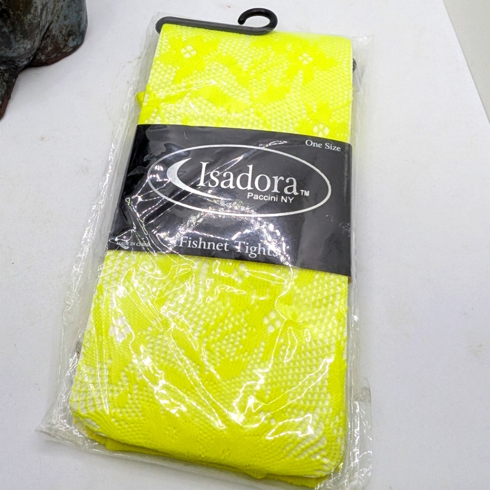 Isadora Paccini NY  Neon Yellow‎ Fishnet Tights